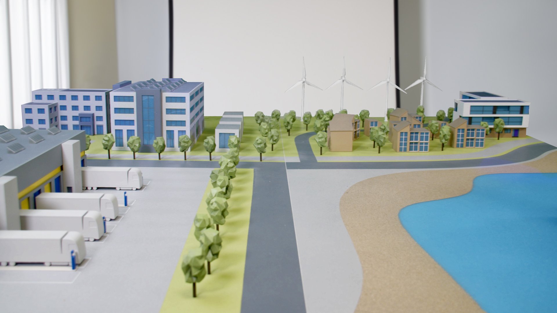 Net Zero goals in AR, Augmented Reality for Net Zero city project. AR and VR for climate change